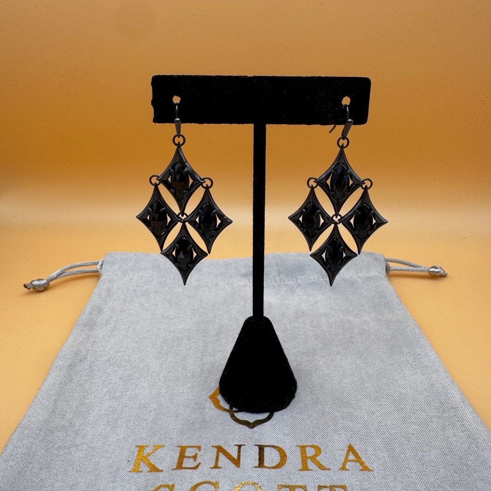 Prototype Taryn gunmetal black iridescent earrings
